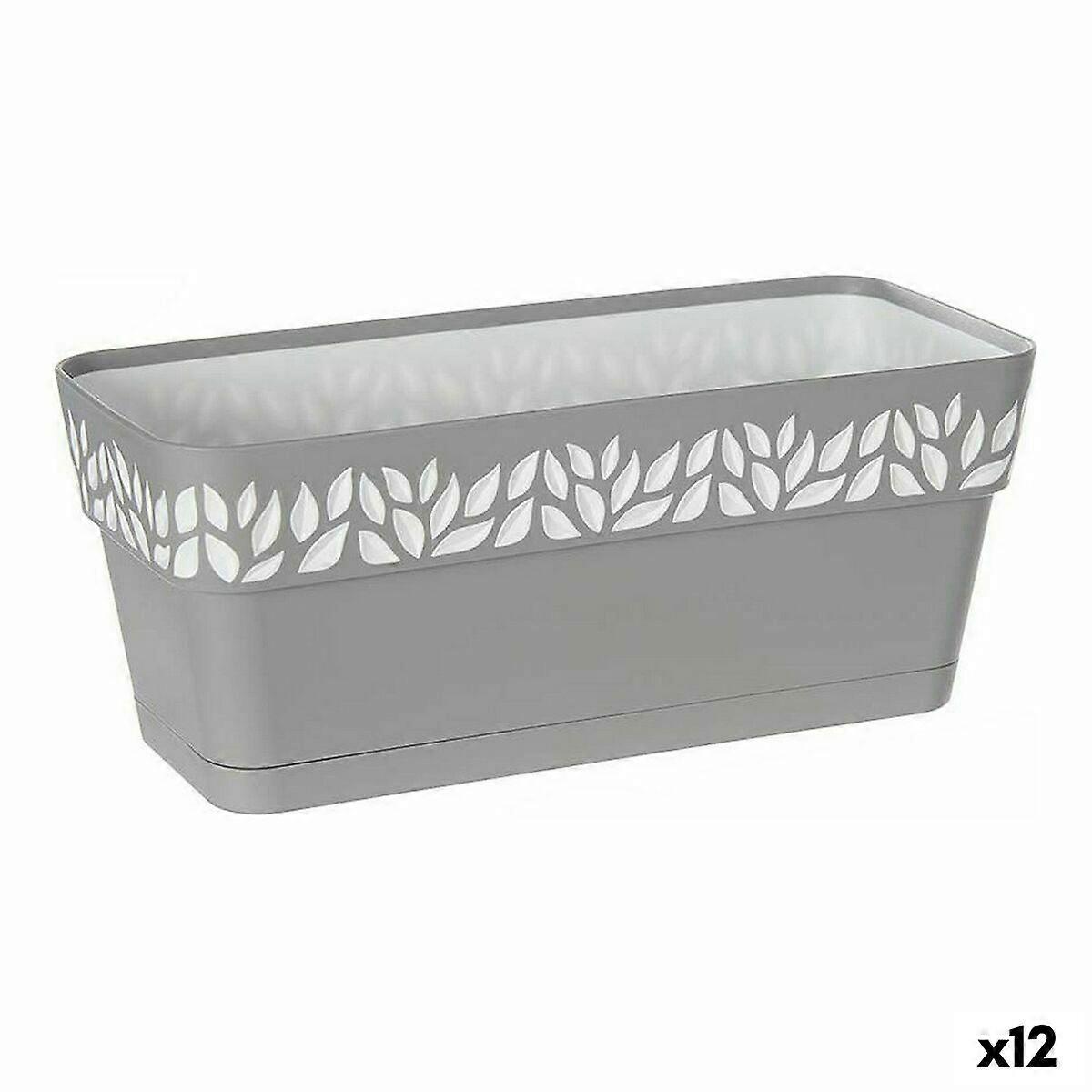 花盆 Stefanplast Cloe 白色灰色塑料 13,3 x 12,3 x 29,3 厘米(12 个单位)