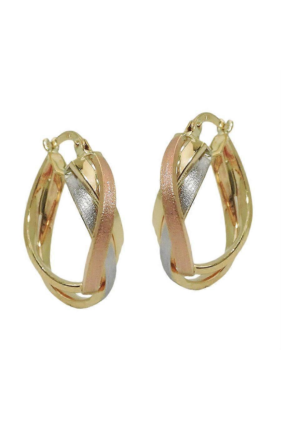 Hoop Earrings Tricolor 9k Gold - Gl431429
