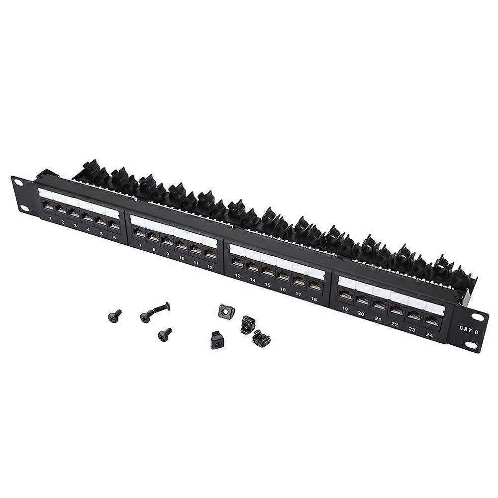 24 Port Gold Plated Mountable CAT6 Patch Panel High Speed Network Cable Rack for Data Center and Structured Cabling Systems