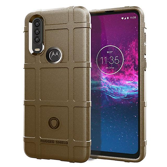 Durable Shockproof Protective Shell Case for Moto P40 Power - Brown