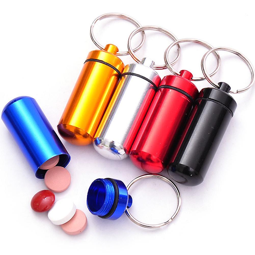 Pill Cases Waterproof Key Ring Medicine Pill Bottle Box Tablet Storage Case Container