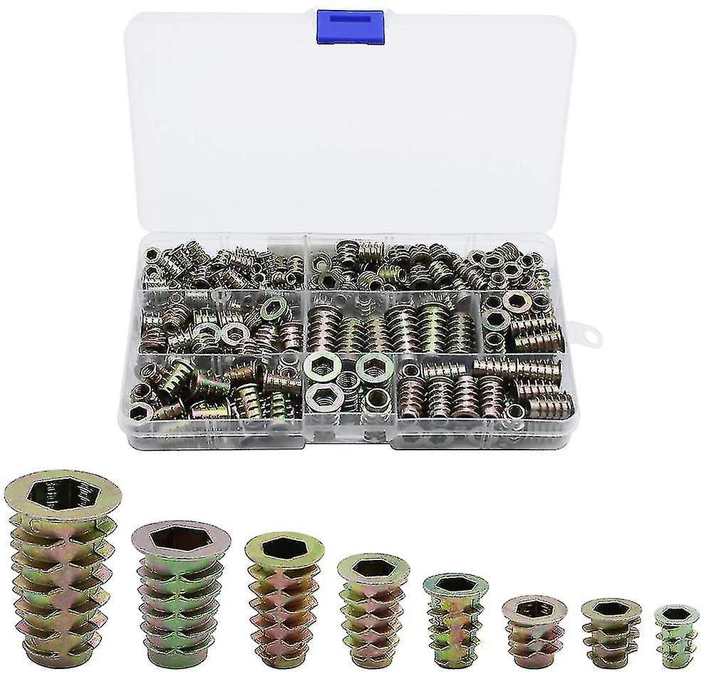 230 Pieces Zinc Alloy Hex Threaded Insert Nuts Threaded Insert Nuts External Thread M4 M5 M6 M8 M10 