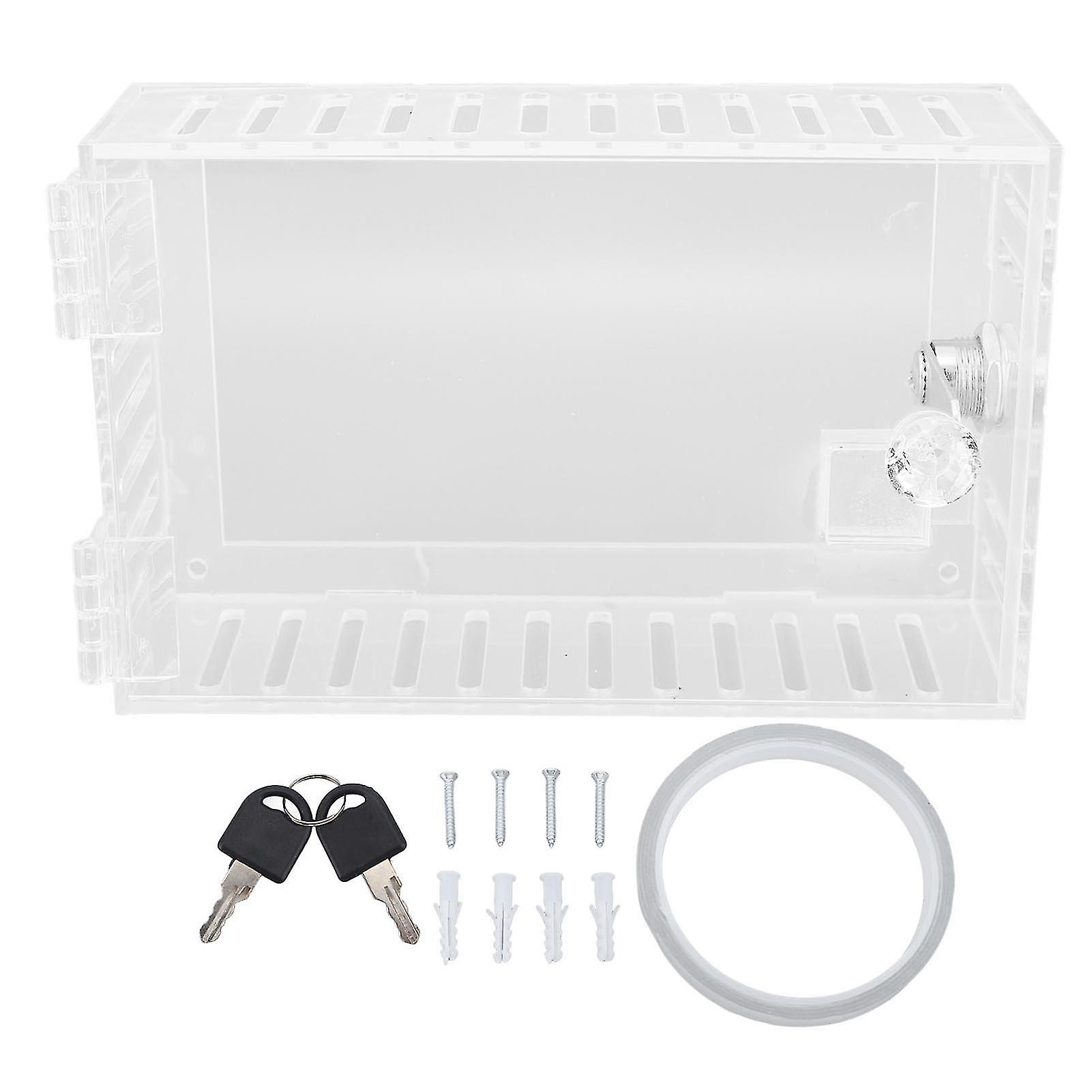 Universal Clear Acrylic Thermostat Cover Box with Keys - Easy to Install and Wear Resistant for Home, School, and Office