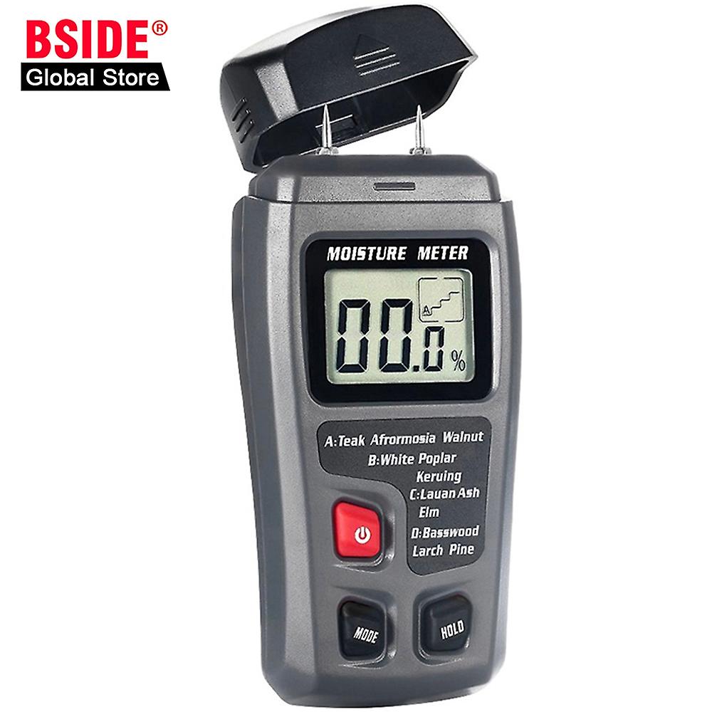 BSIDE EMT01 Two Pins Digital Wood Moisture Meter 0-999% Wood Humidity Tester Timber Damp Detector wi