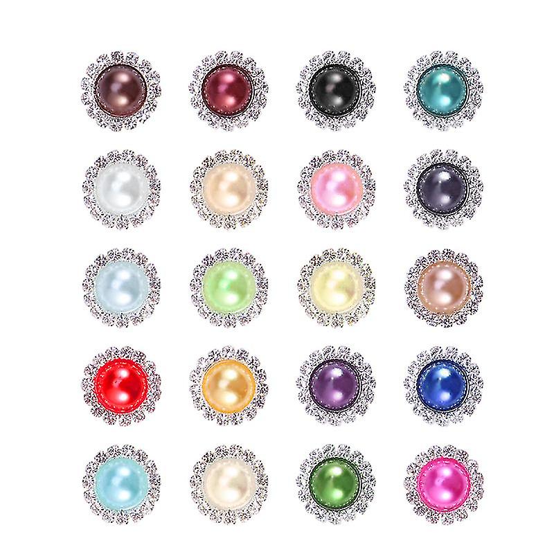 20pcs Mixed Round Flatback Button