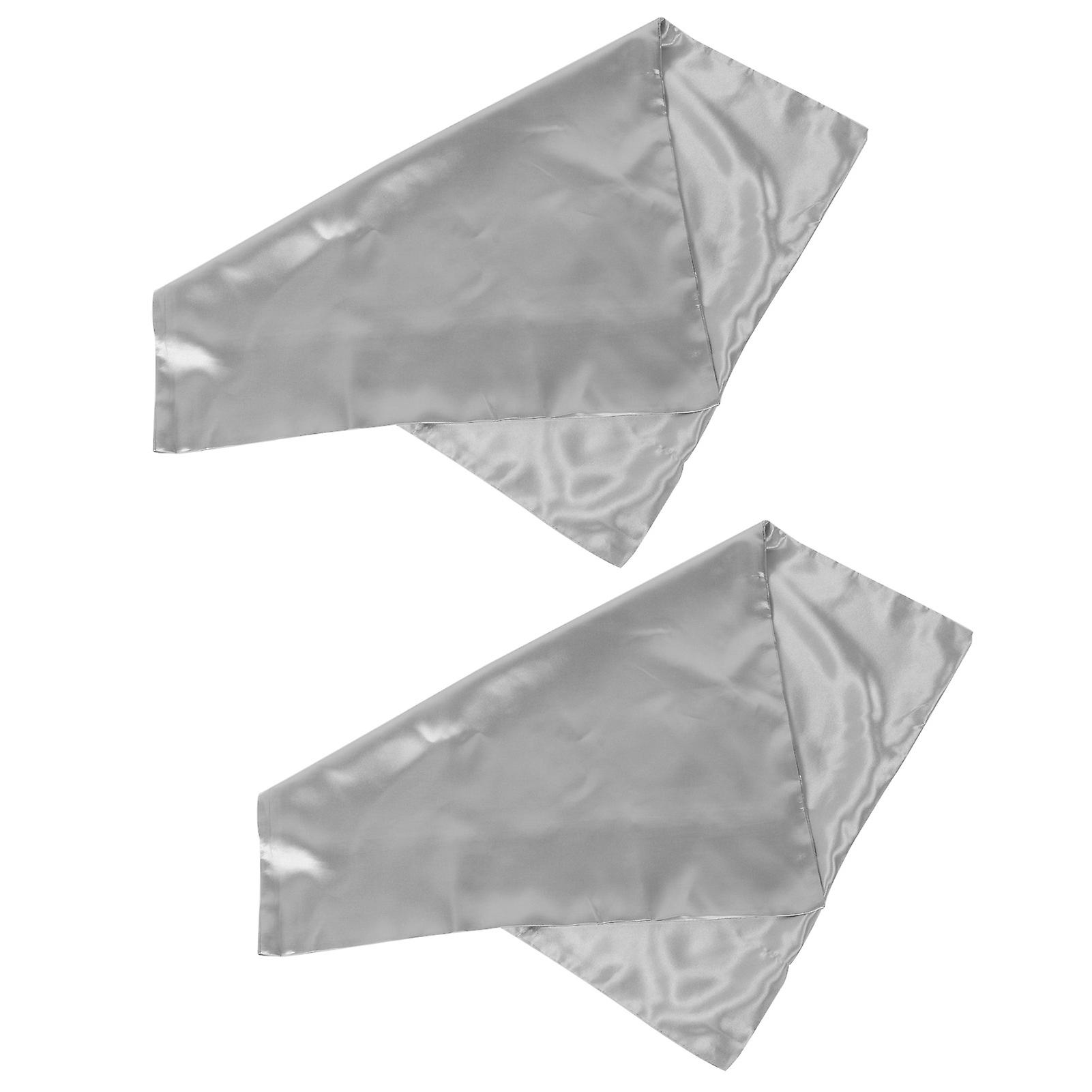 2pcs 75 x 150D Satin Pillowcase Soft Pillow Cover With Envelope Sealed Beddings Argent 