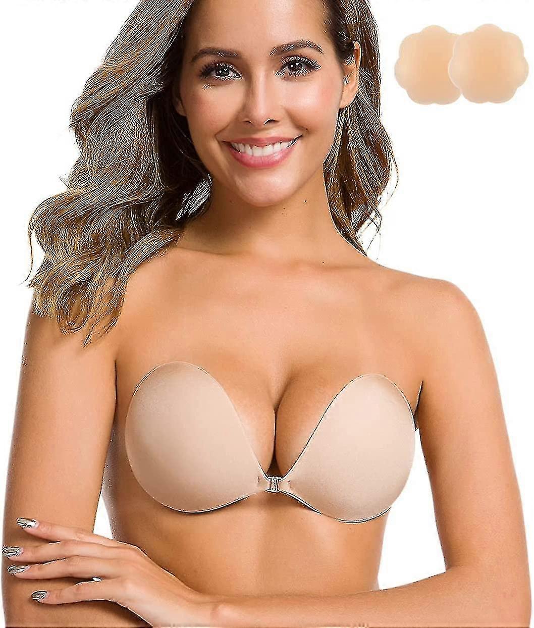 لاصق حمالة الصدر حمالة لزجة غير مرئية دفع ما يصل سيليكون حمالة صدر لفستان عارية الذراعين مع يغطي الحلمة عارية