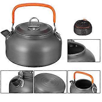 Bouilloire à thé Cafetière Bouilloire Ensemble de vaisselle d’extérieur avec théière 0,8L Tasse en acier inoxydable Batterie de cuisine de camping