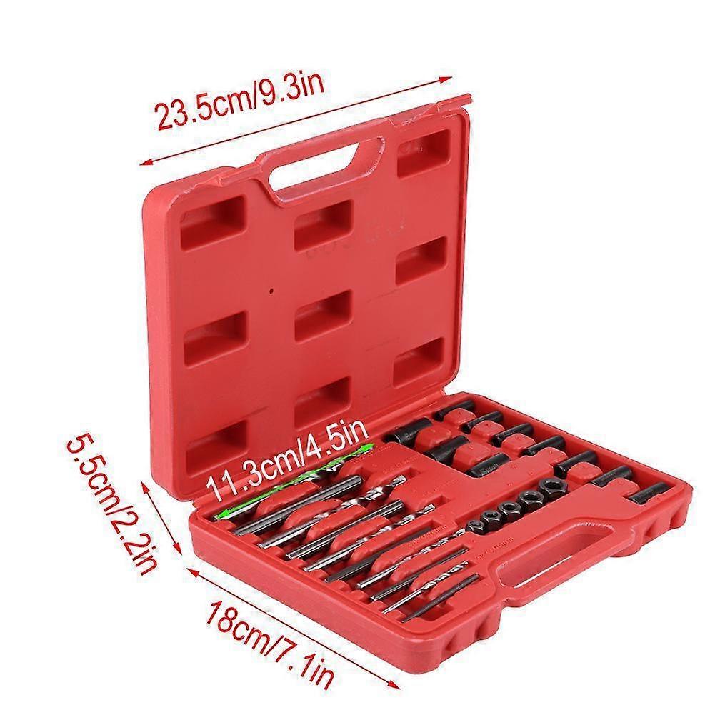 25X Thread Repair Extractor Easy Out Drill&Guide Tool Kit Remove Broken Screws