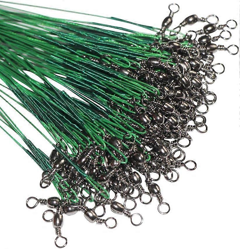 60pcs Líderes de Fio de Pesca Revestidos de Nylon Linha de Pesca Líderes de Fio com Giros e Botões de Pressão 6 polegadas, 9 polegadas, 12 polegadas