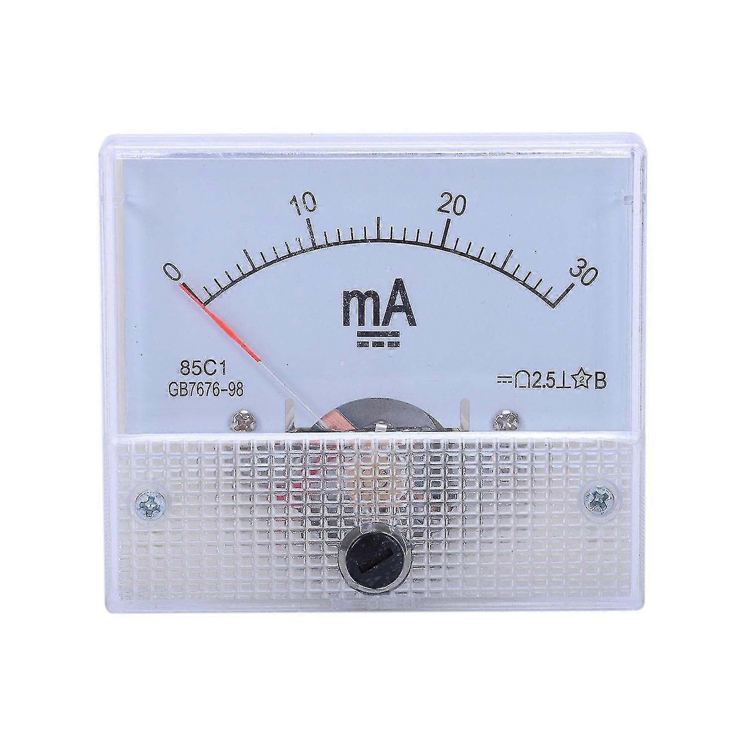 Dc 0-30mA Analog Strom Panel Meter Amperemeter 85C1 30mA, Weiß