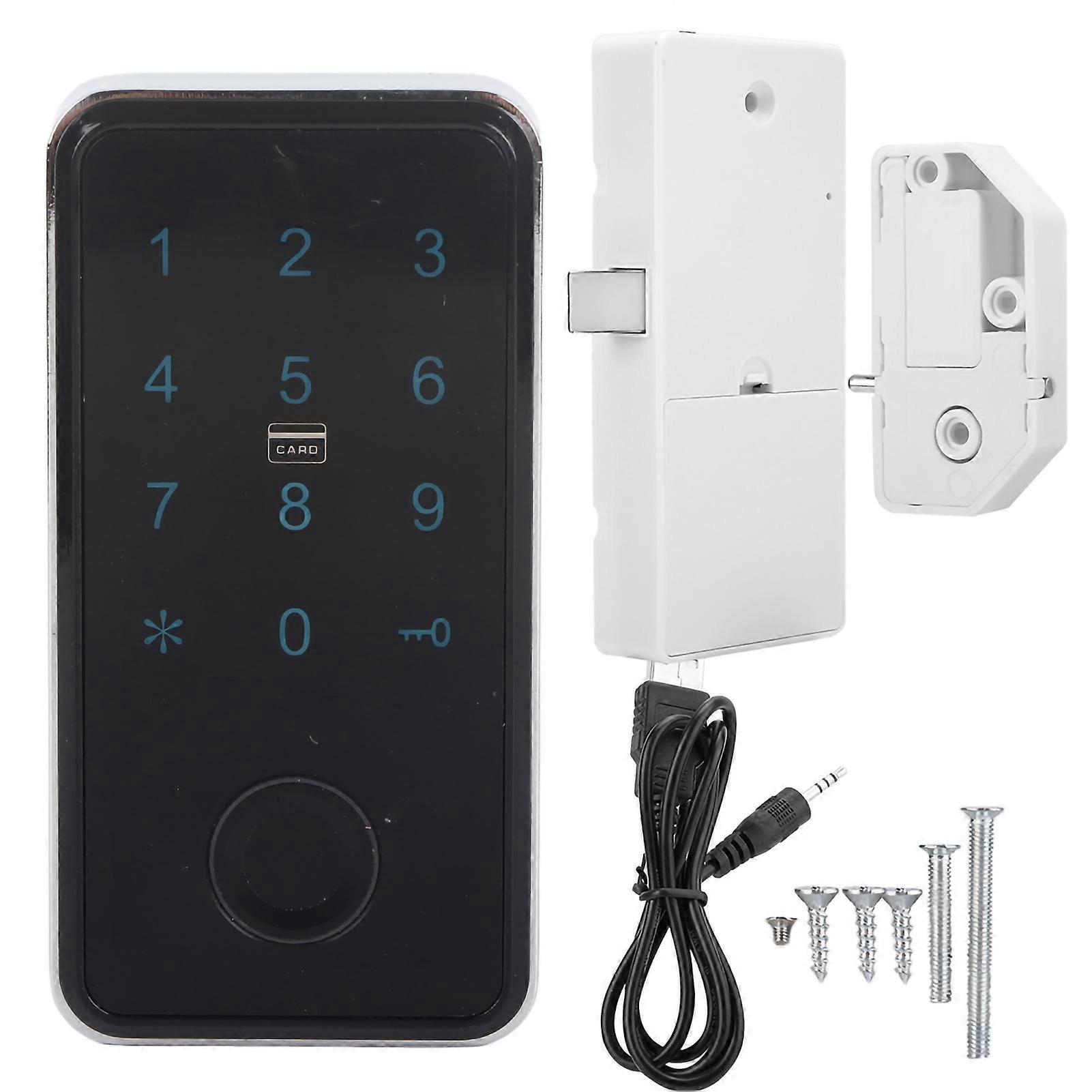Smart Keyless Fingerprint Digital Password Electronic Lock For Cabinet File Locker(silver)