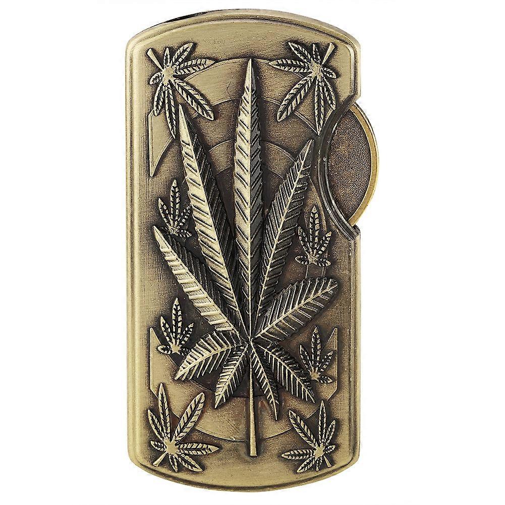 Windproof Bronze Relief Butane Gas Refillable Cigarette Lighter Without Gas (Maple Leaf)
