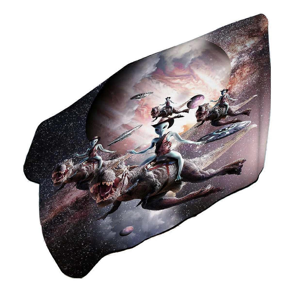 Awesome Cool Art Alien Riding Dinosaur in Space Microfiber Beach Towel