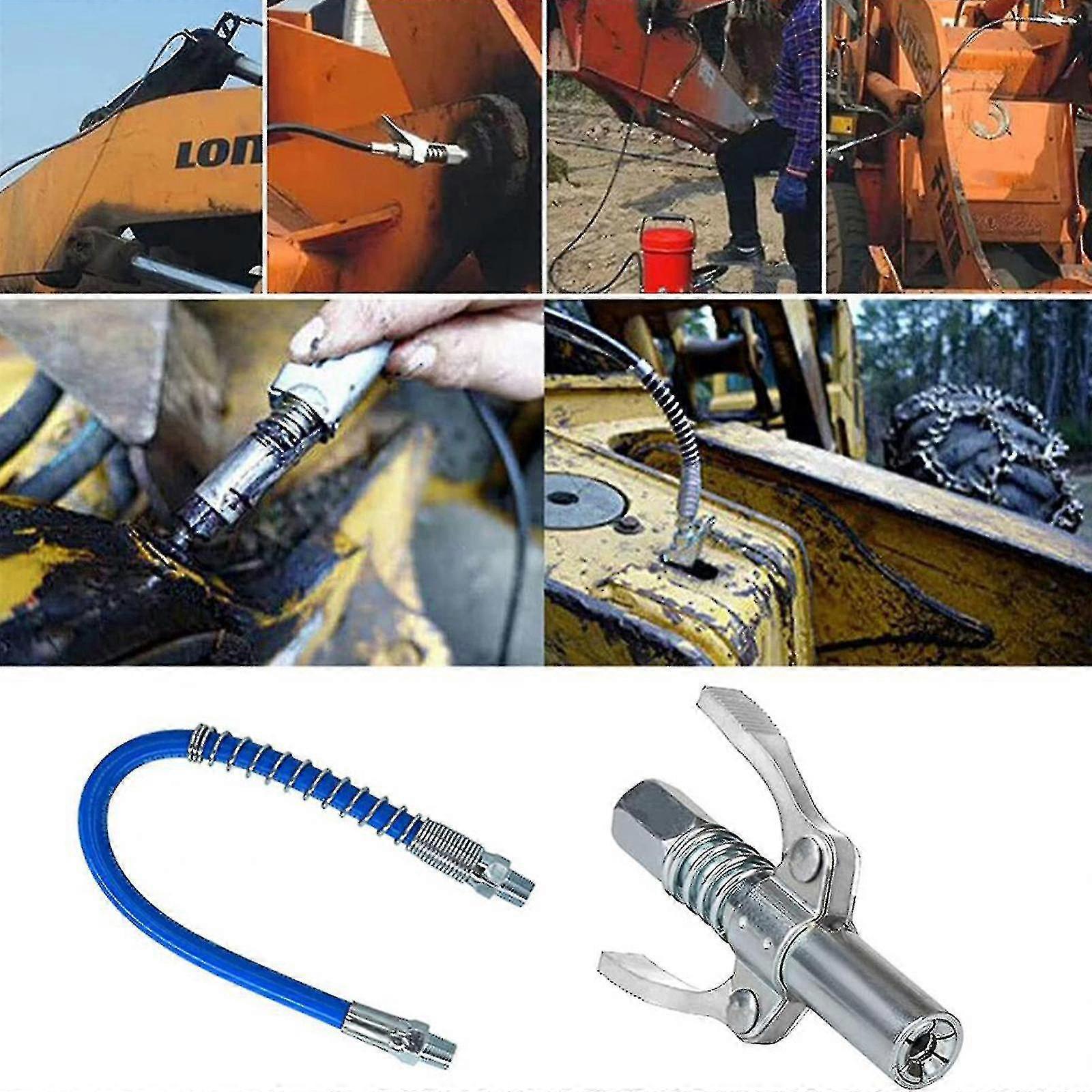 Grease Gun Coupler Cap 10000psi High Pressure Self Locking Grease Nozzle Quick Release Hose