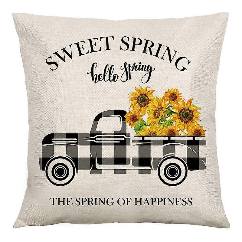 Spring plaid printed linen pillowcase for home sofa and bedroom pillowcase