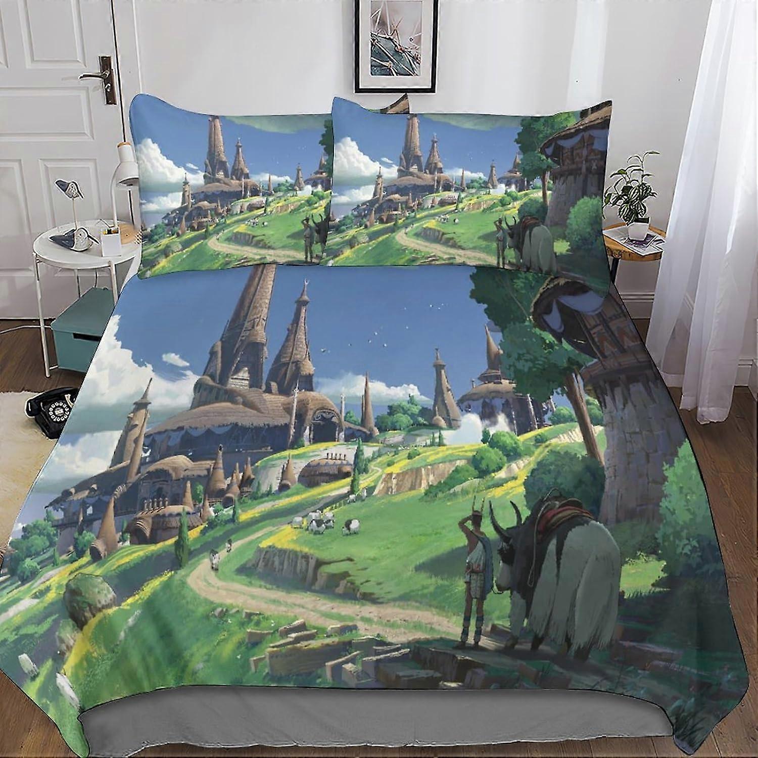 Fisher King Printed Duvet Cover D, Microfiber Påslakan, The World of the Future Microfiber Sängkläder Set för vuxna med dragkedja 135 * 200 C