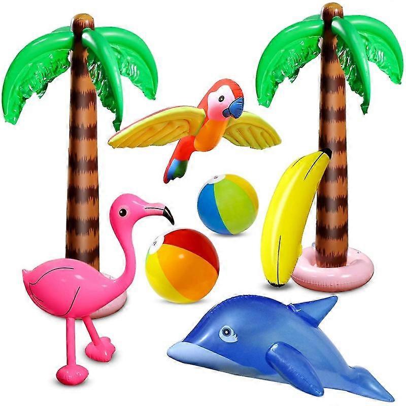Barsinfi pol 8 Pcs Inflatable Toys For Hawaii Beach Party Decoration Backdrop