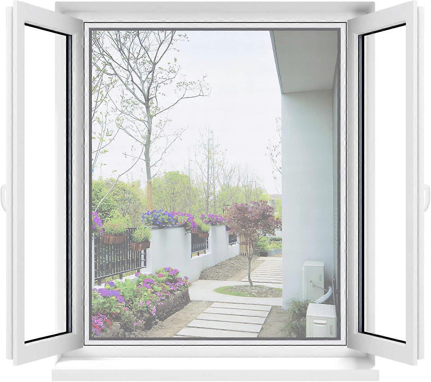 iversal Transparent Window Screen/Washable Mesh/Adjustable Net, DIY Window Size, Max Size 130x150CM (1 Set, White)