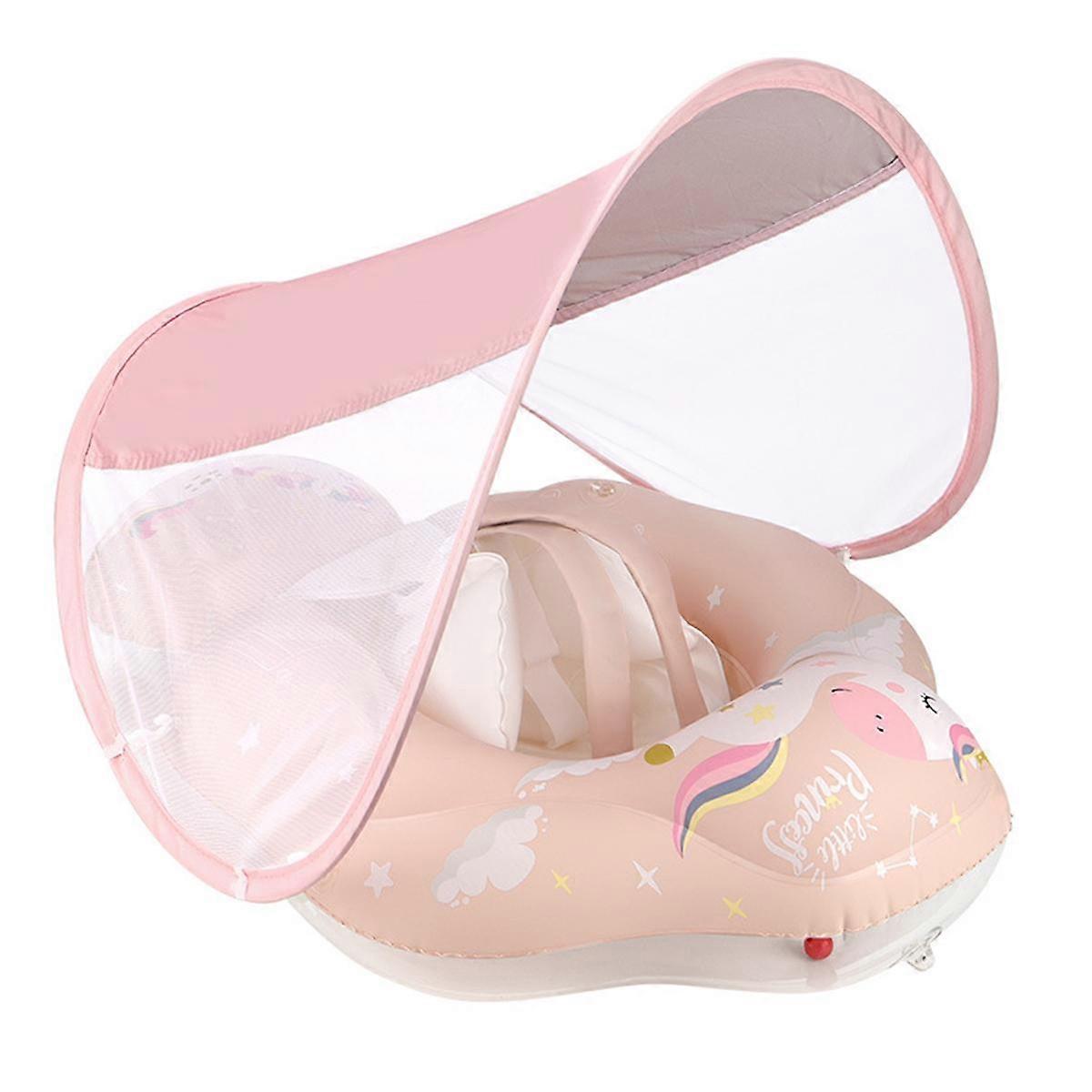 Baby Swimming Float Inflatable Infant Pool Float Ring with Sun Protection Removable CanopyNEW4