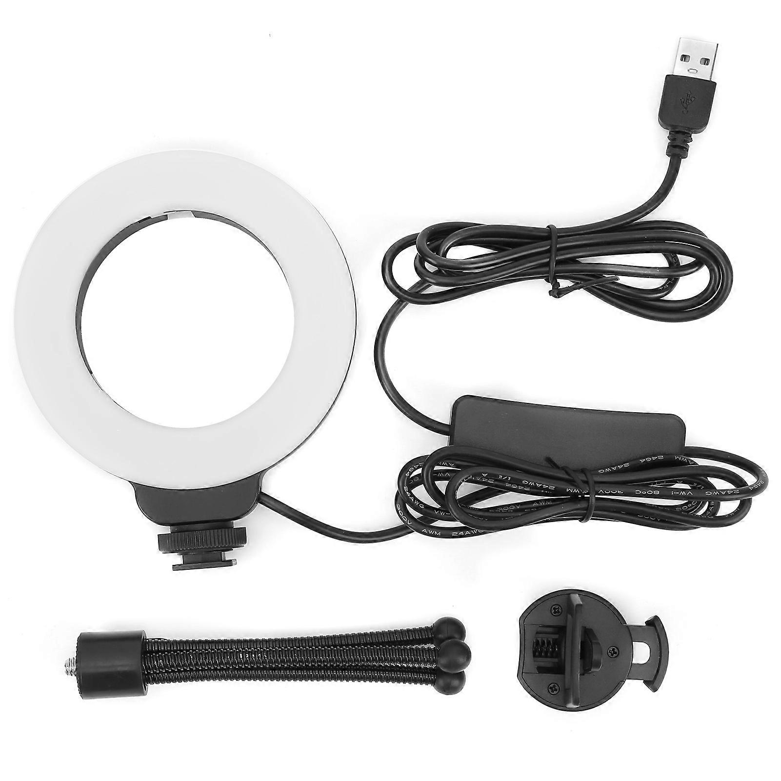 4 인치 48LED 링 충전 클립 라이트 휴대용 미니 셀카 사진 USB 브이로그 채우기 램프