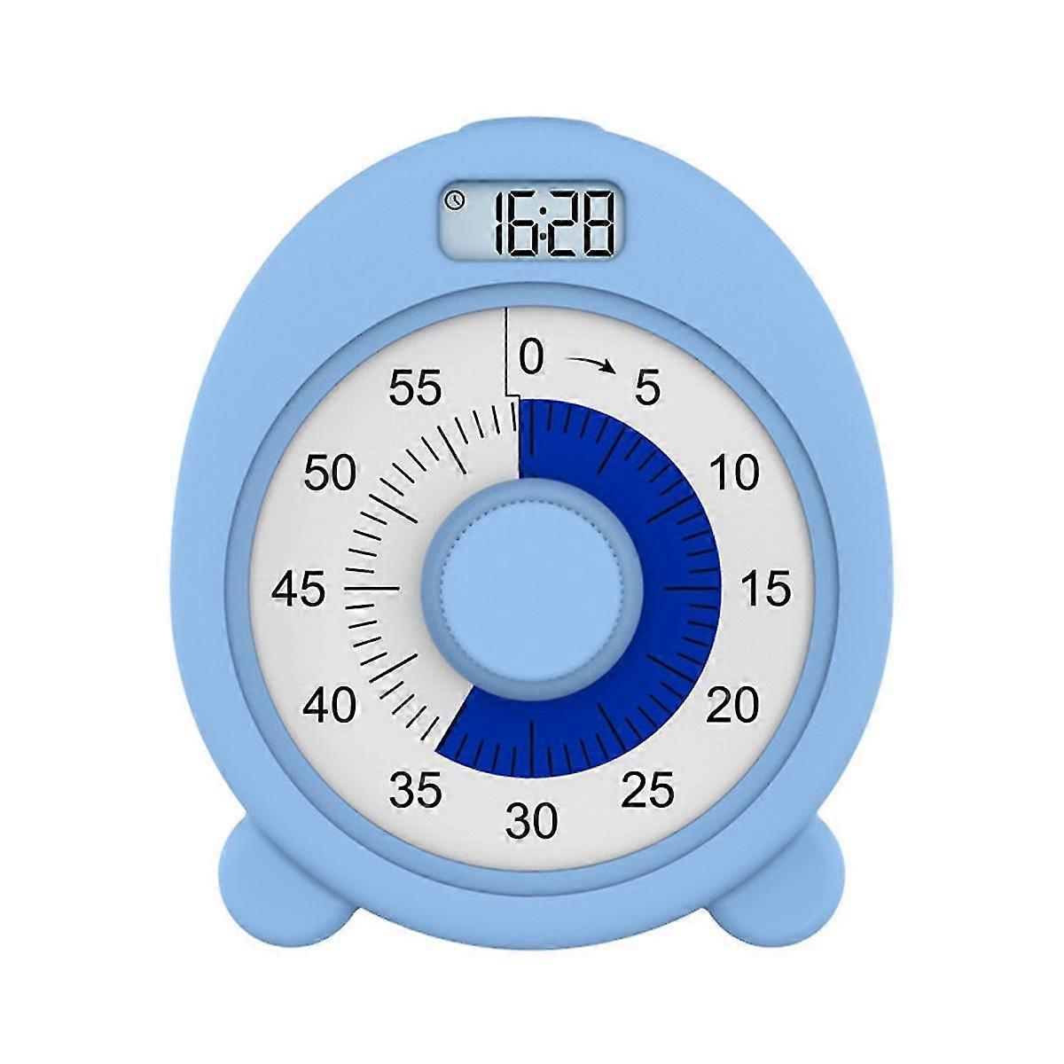 Wiederaufladbarer visueller Timer mit Uhr und Nachtlicht, 60-Minuten-Countdown-Timer für Kinder Erwachsene mit