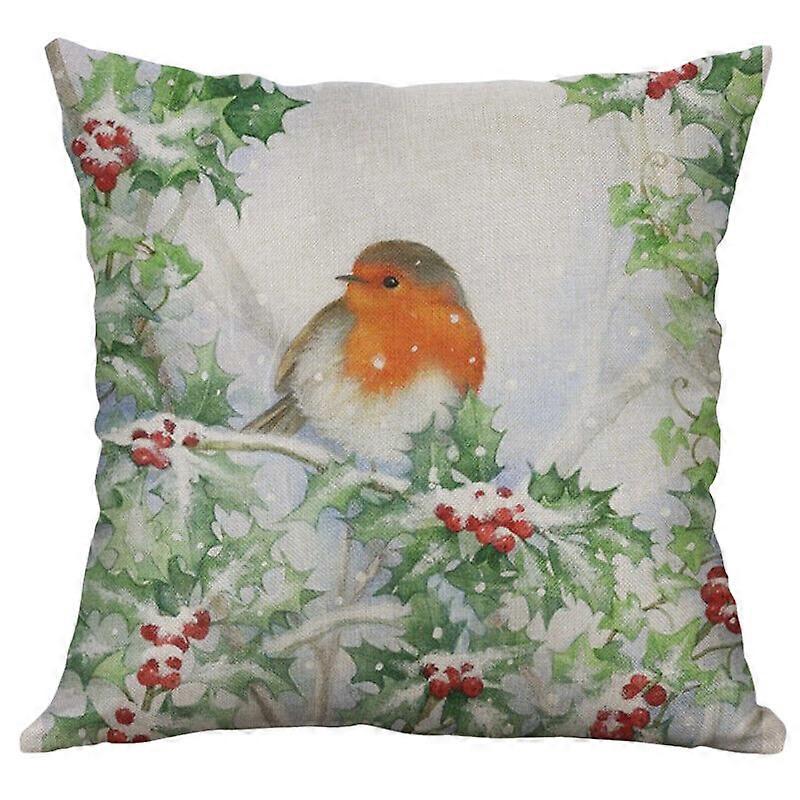 クリスマススズメコットンリネンクッションカバースロー枕カバーソファ家の装飾デザイン902jpjcjh