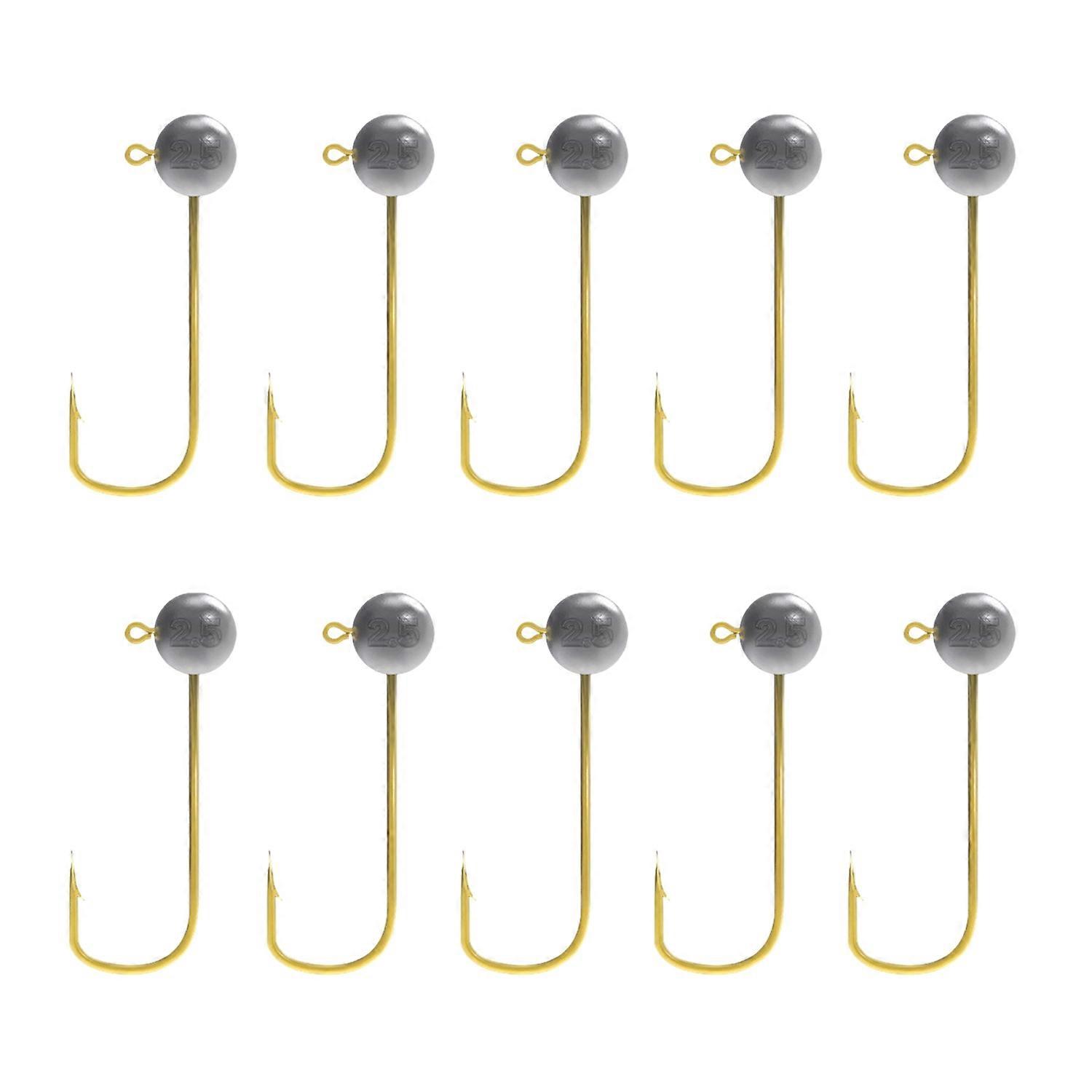 10Pcs 1.5g/2.5g/3.5g/5g Sharp Fishhooks Crank Jig Head Hook Anti-escape Stainless Metal Reusable