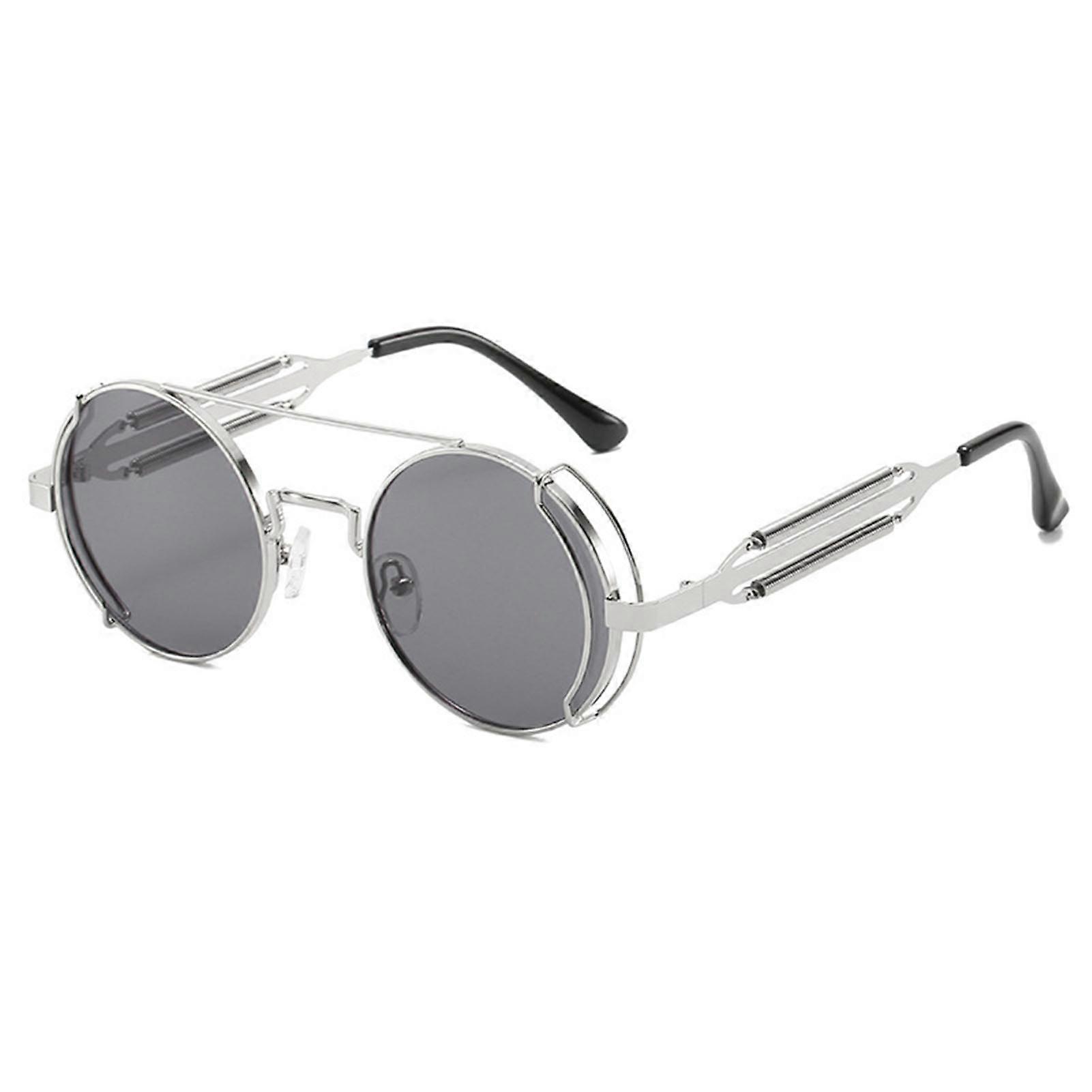 Unisex Steampunk Sunglasses Industrial Style Round Thin Metal Frame Goggles