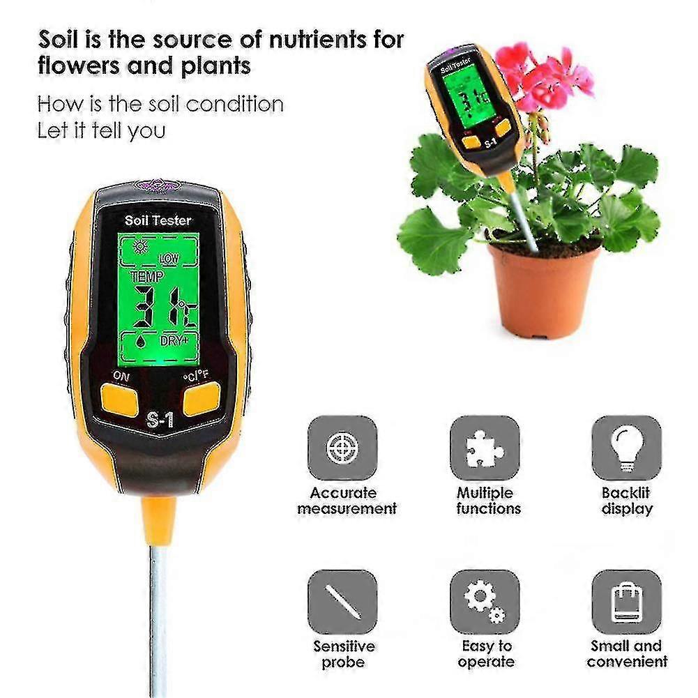 5 In 1 Flower Pot Soil Tester Ph Detector Moisture/light/ph/temperature