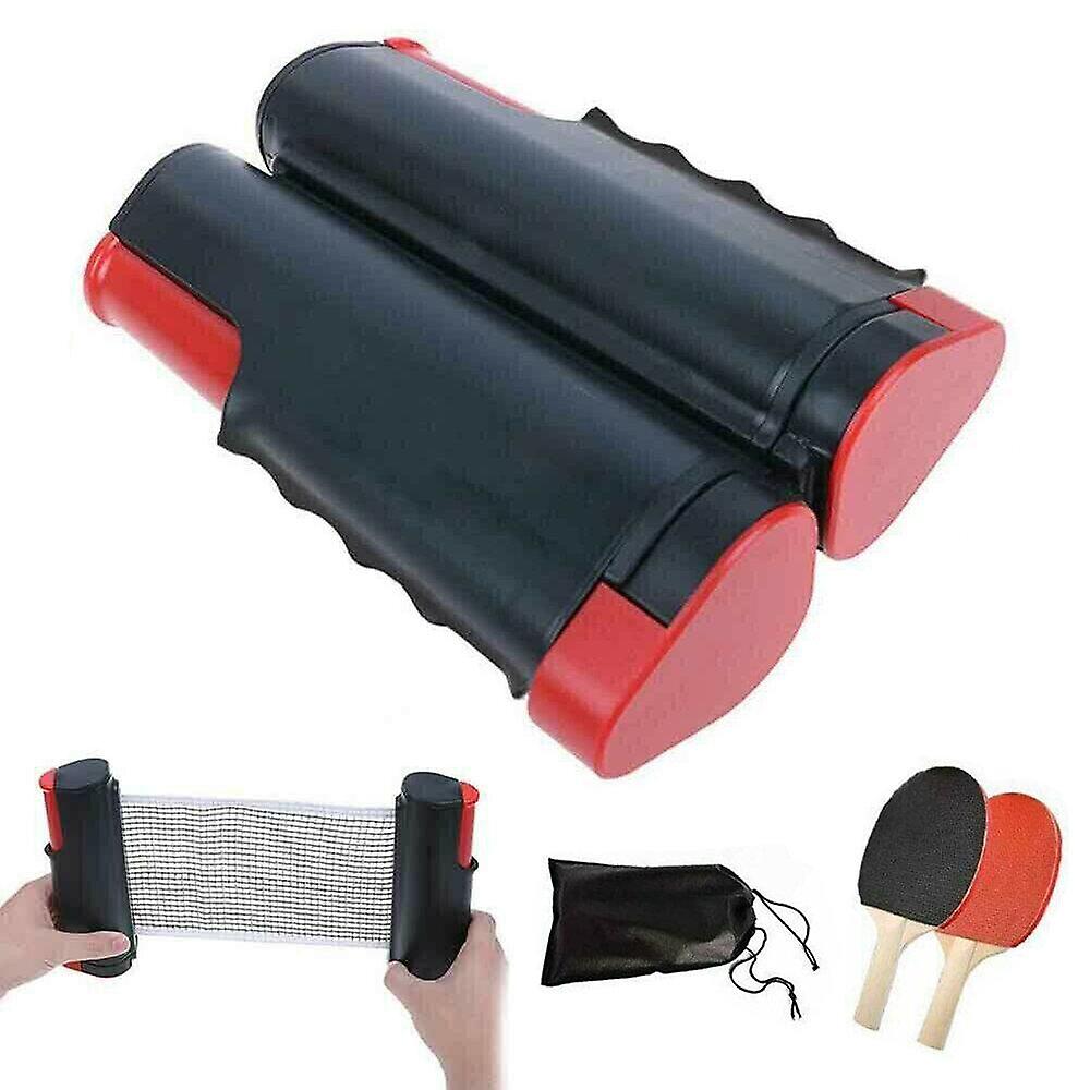 1.7M Retractable Ping Pong Net Set For Any Table 2 Table Tennis Paddles Home Indoor Training Outdoor Game Table Portable Table Tennis Set