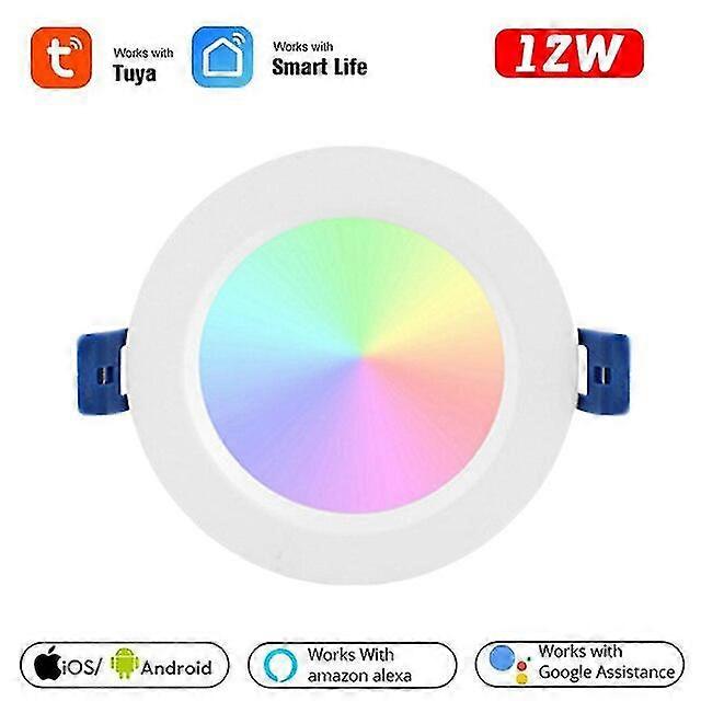 10w/12w Tuya Zigbee 3.0 Led Down Rgbcw 3.5/4 Inch Round Ceiling