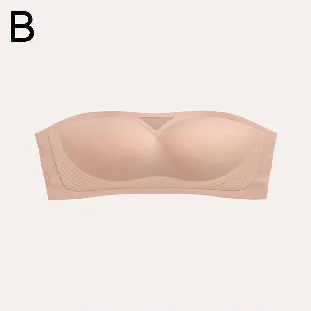 Women's Strapless Underwired Bandeau Comfy & Soft Push Up Bra Invisible