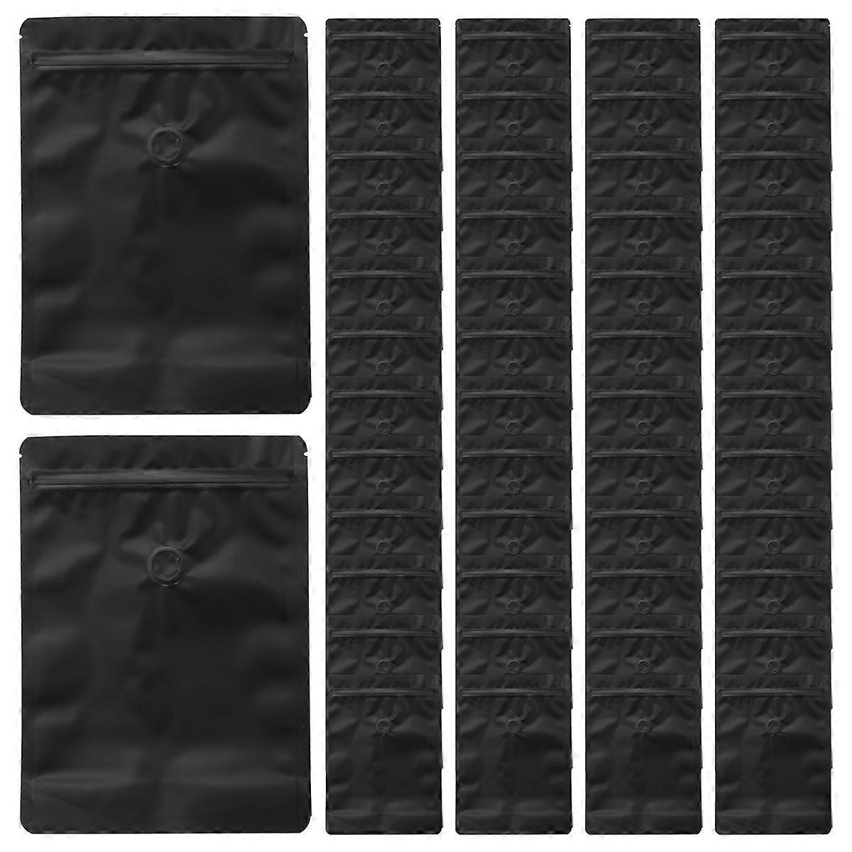 50Pcs Matt Aluminum Foil Coffee Valve Zipper Closure Bag Vertical Aluminum Foil Coffee Bean One-Way