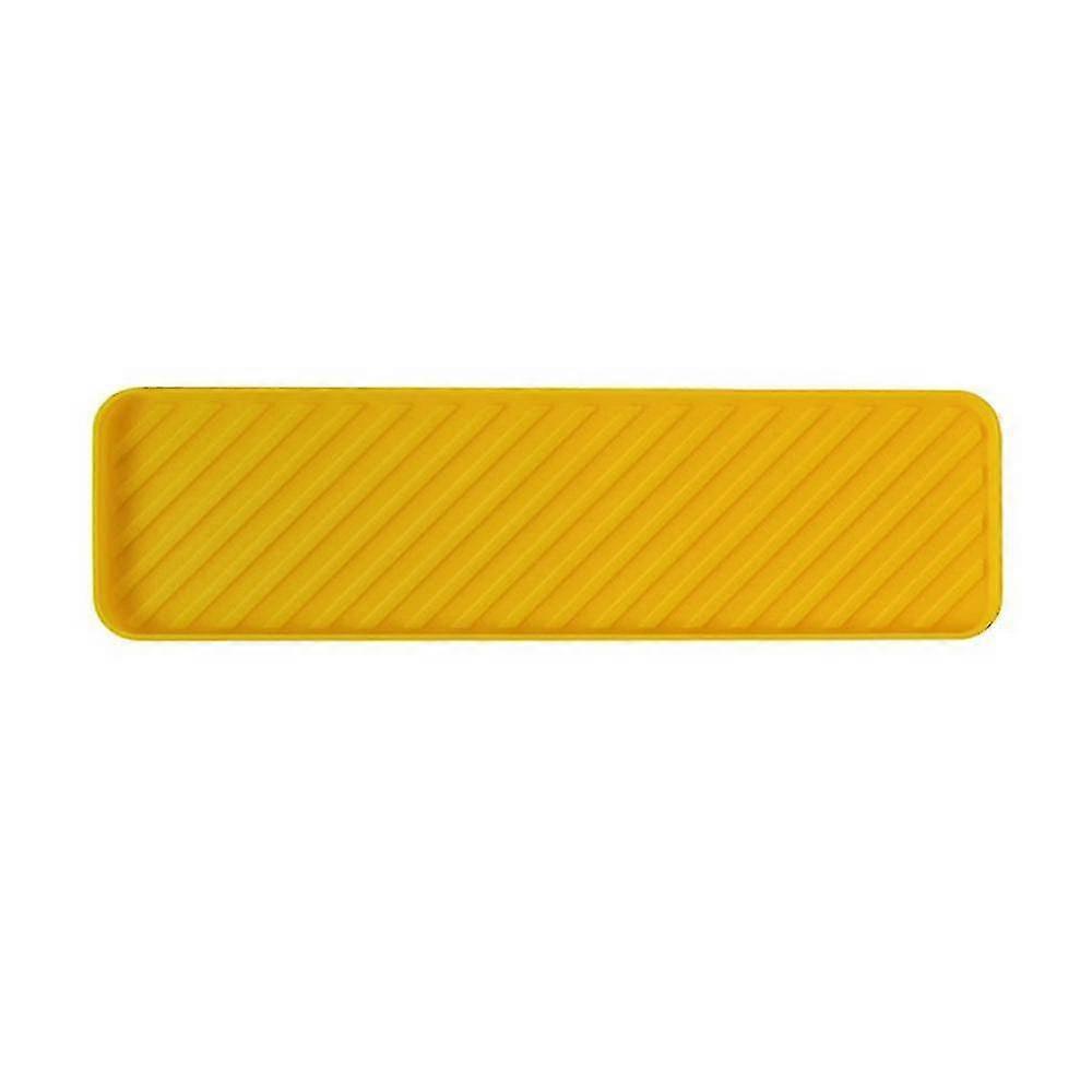 Silicone Organizer Tray, Soap And Sponge Holder Compatible With Kitchen(yellow)