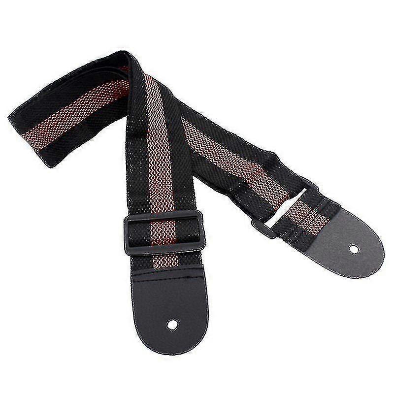 Adjustable Guitar Straps Nylon Guitar Strap Pu Leather Black + Red