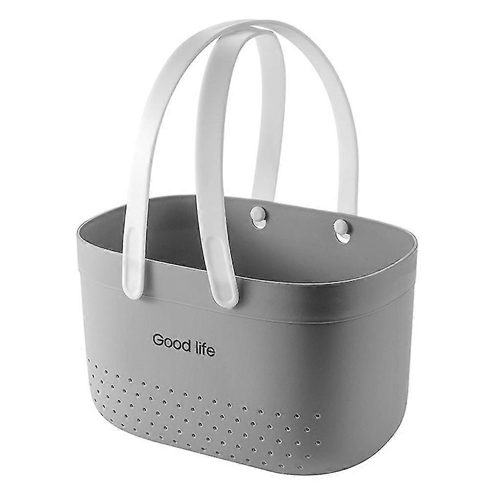 25*17*14.5 Cm Multicolor Silicone Portable Storage Basket Washing Basket Hollow Design,gray
