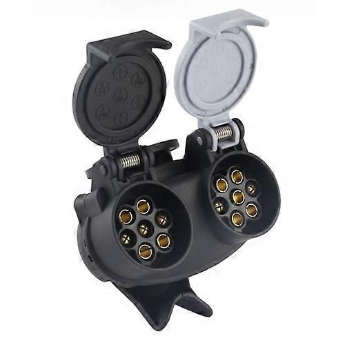 VS170E-D Trailer Plug Socket Adapter 13P Transfer Double 7P Connector EU Plug