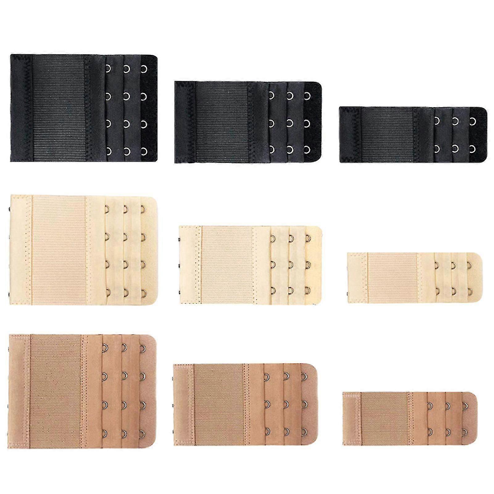 2023-9 Pcs Women's Bra Extenders In 3 Sizes And 3 Colors Stretchy Bra Extension Strap