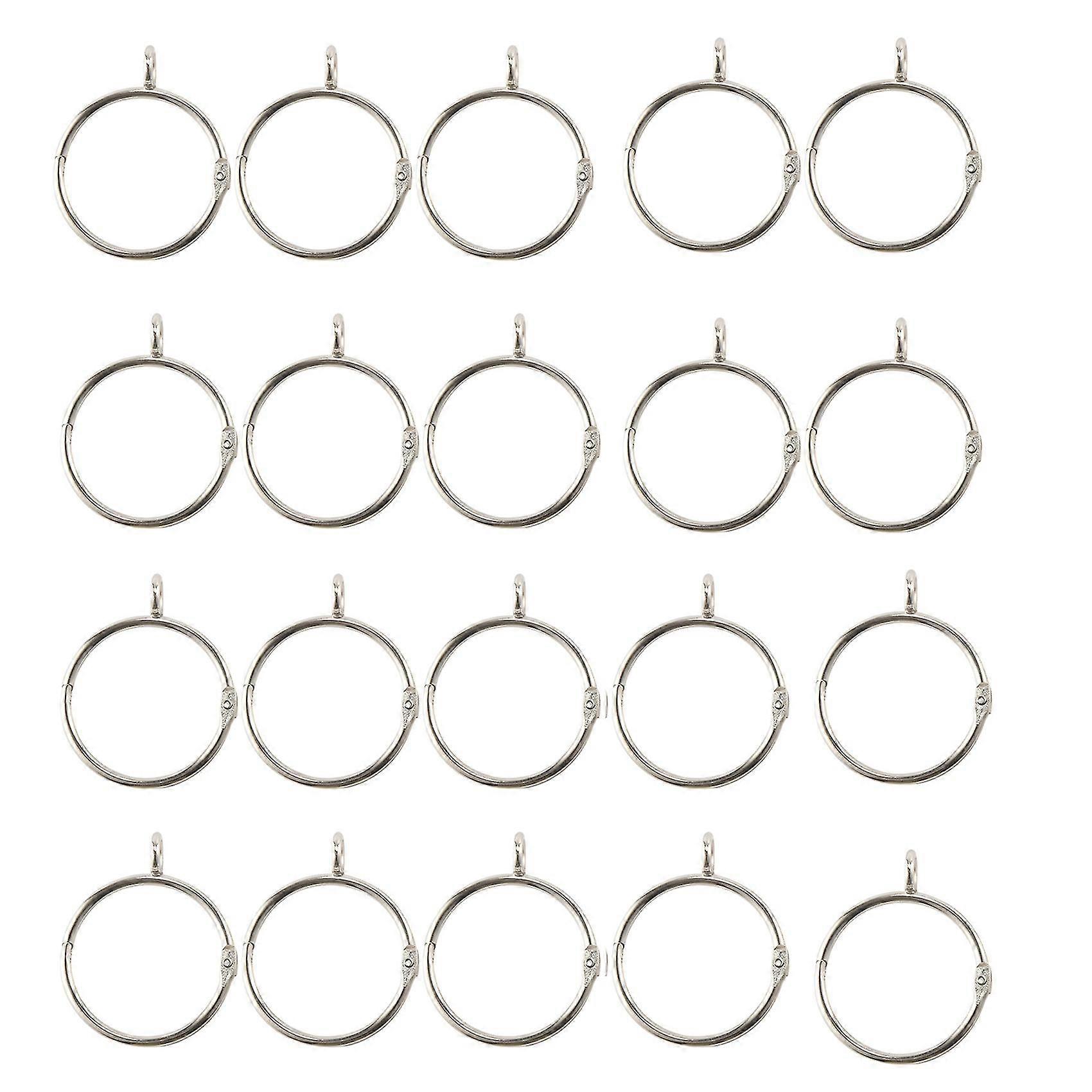20 Pcs Openable Silver Curtain Rings Open And Close Metal Rustproof Drapery Loops With Eyelet For Ho