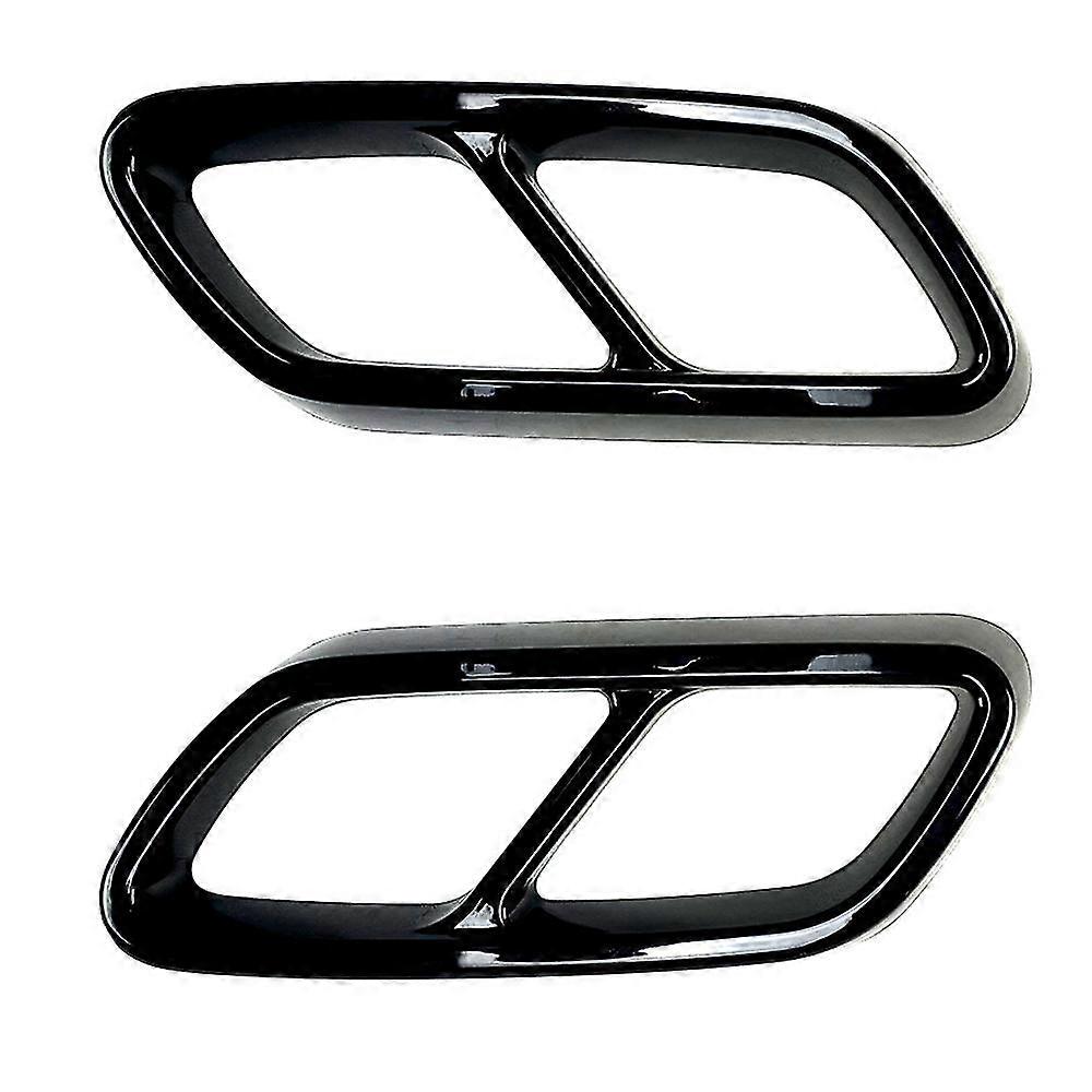 For - C-class W206 C200 C260 C300 2022+ Car Tail Throat Exhaust Pipe Muffler Tip Cover Abs Shiny Bl