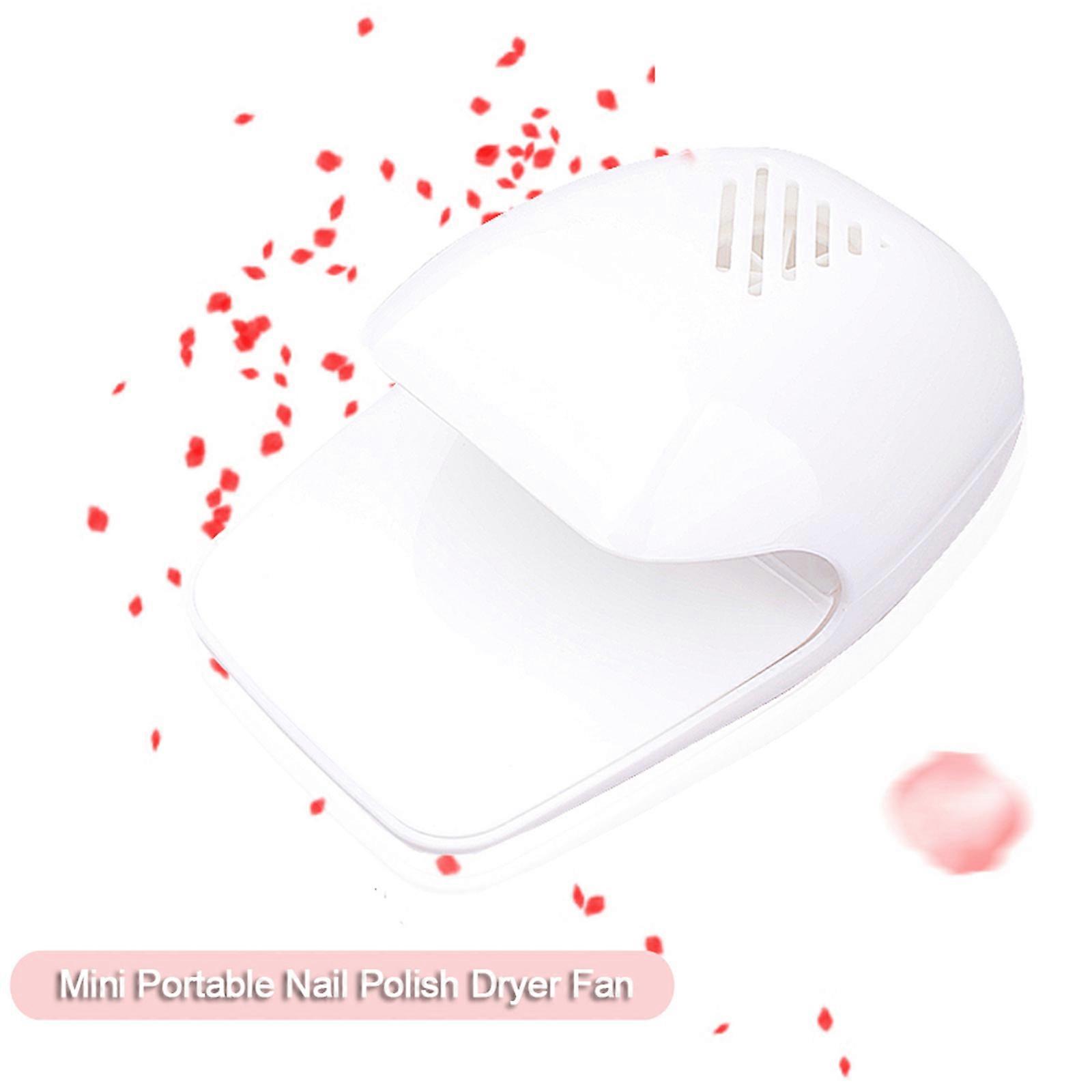 Mini nail polish dryer push-type nail polish fan white (powered by 2 AA batteries, not included in shipment)