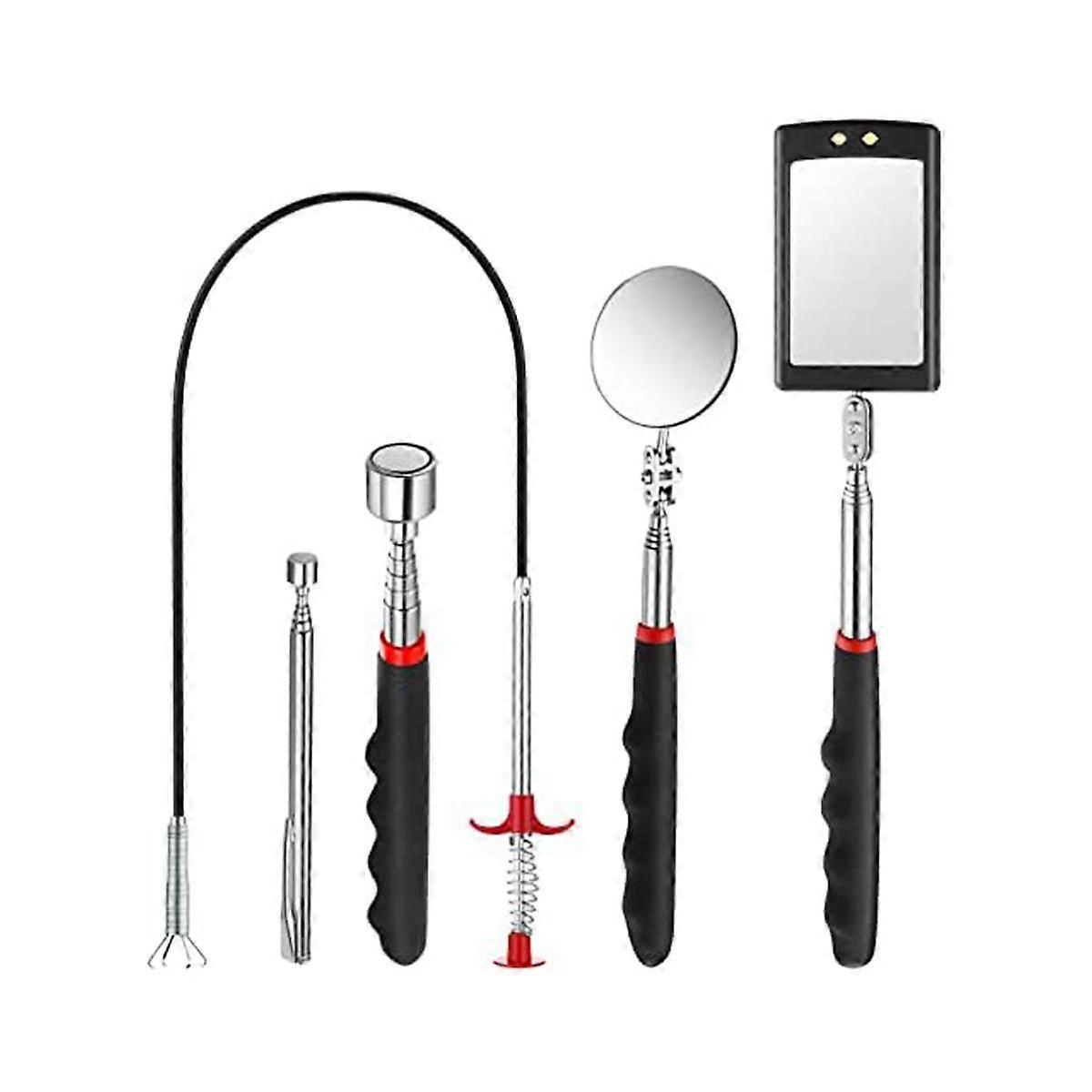 5Pcs Telescoping Magnet Tool Set Extendable Claw Tool Bendable Spring Telescoping Sink Drains Kitch