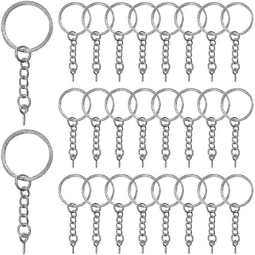 60pcs Keyring Rings Key Chain Flat Split Key Chains Rings With Open Jump Ring