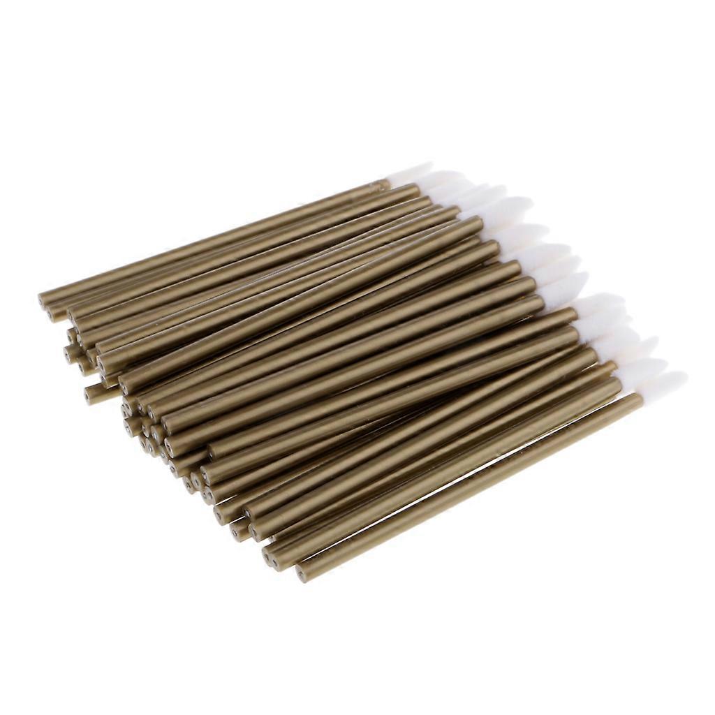 50 חתיכות לנסוע חד פעמי מברשת ליפ גלוס שרביט שפתון שרביט איפור אפליקטורים זהב