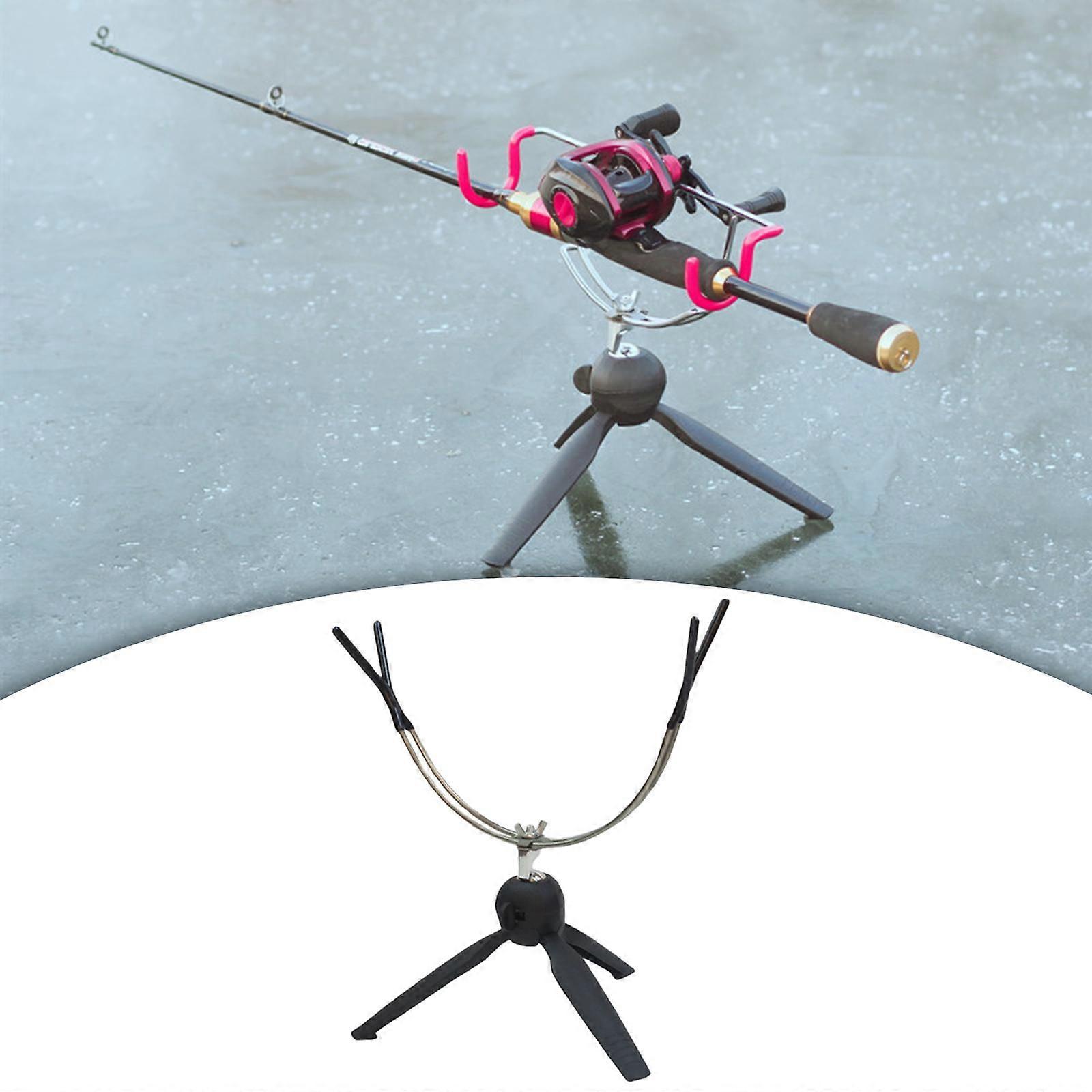 Fishing Rod Tripod Stand Triangle Bracket Adjustable Angling Tools Ground Rod Holder for Outdoor - U shape