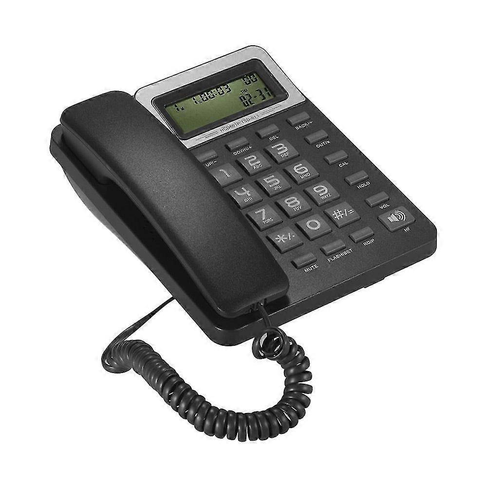 Desktop Corded Landline Phone Fixed Telephone With Lcd Display Mute/ Pause/ Hold/ Flash/ Redial/ Hands Free/ Calculator Function --Aiyi