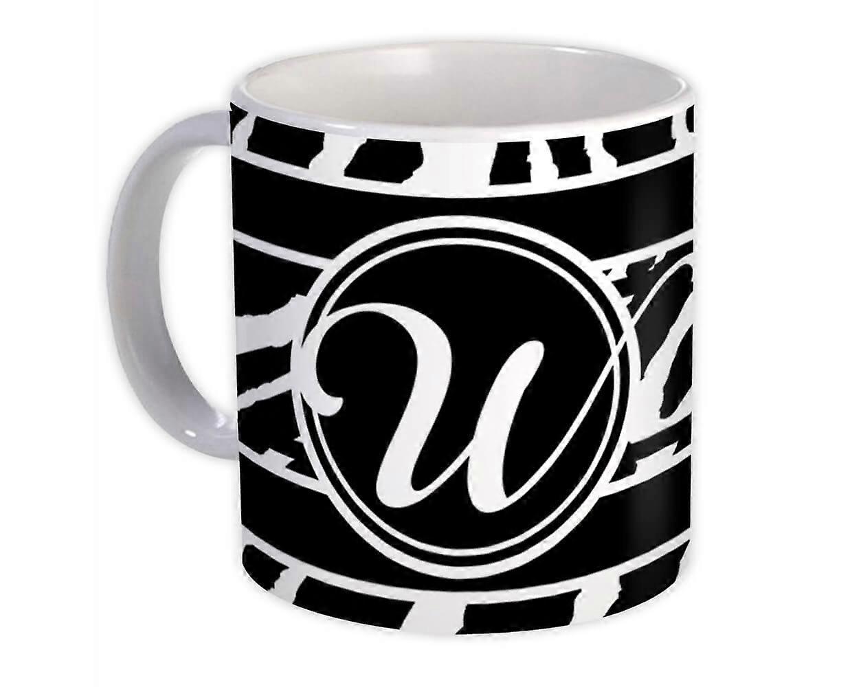 Gift Mug: Monogram Letter W Zebra