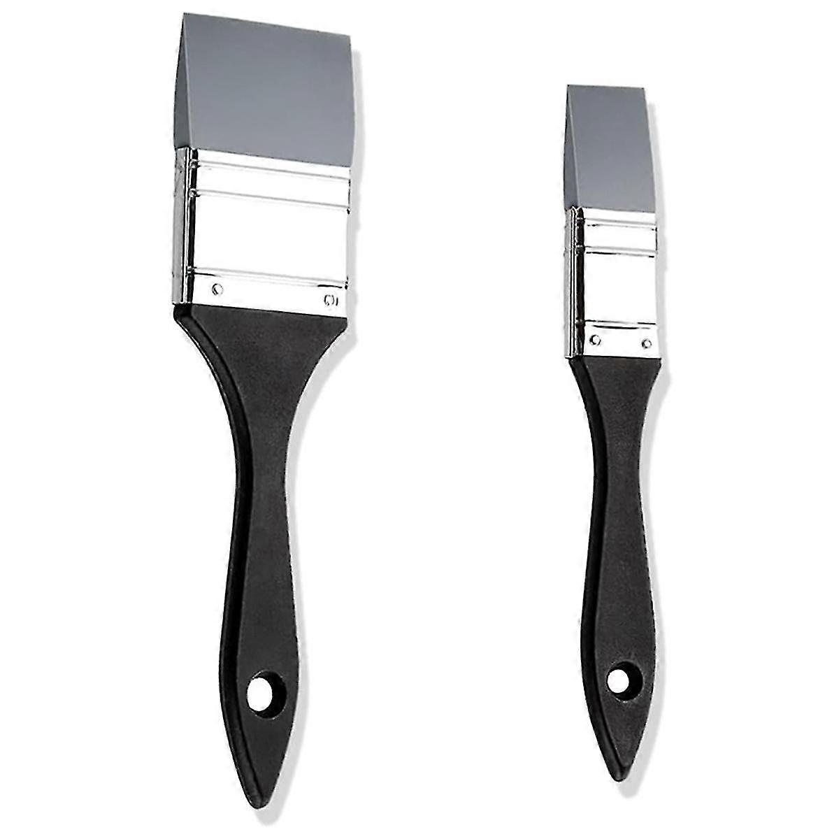 2 pcs pincéis de silicone, pincéis de silicone planos de 1 polegada e 2 polegadas, conjunto de pincéis flexíveis sólidos largos e estreitos
