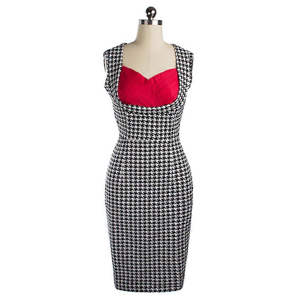 Robe Houndstooth Mature Sexy Jupe Crayon